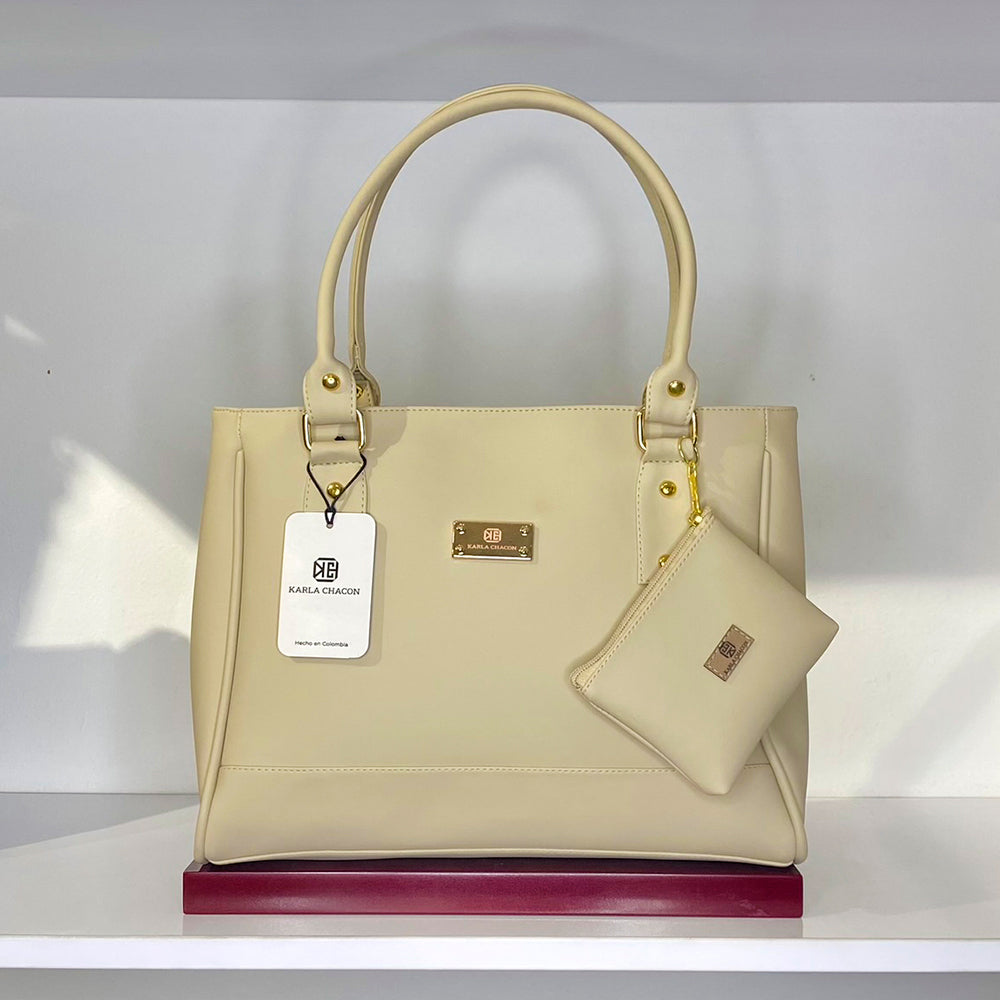 Cartera Crez Beige con Accesorio