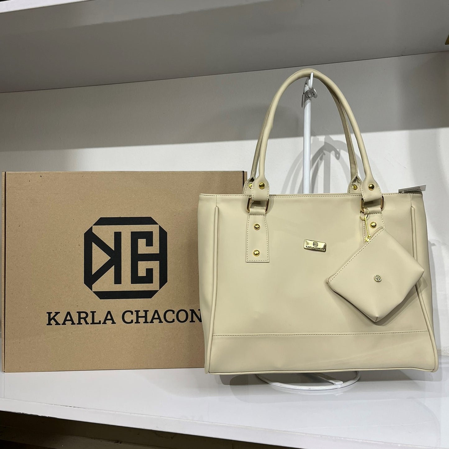 Cartera Crez Beige con Accesorio