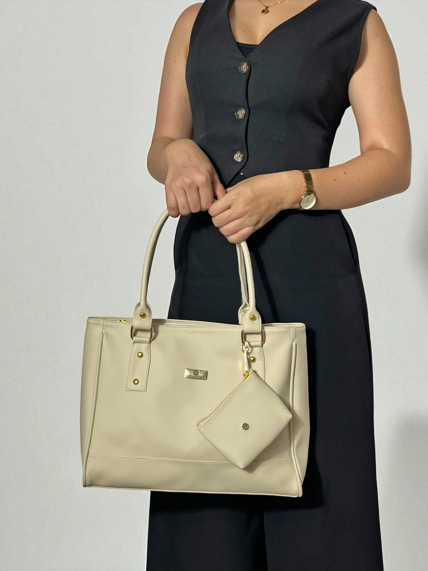 Cartera Crez Beige con Accesorio