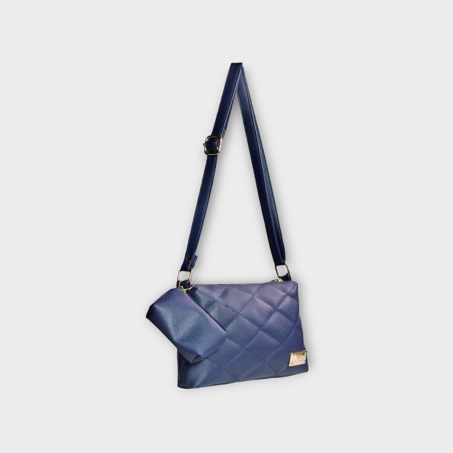 Bolso Cuba Azul Con Monedero
