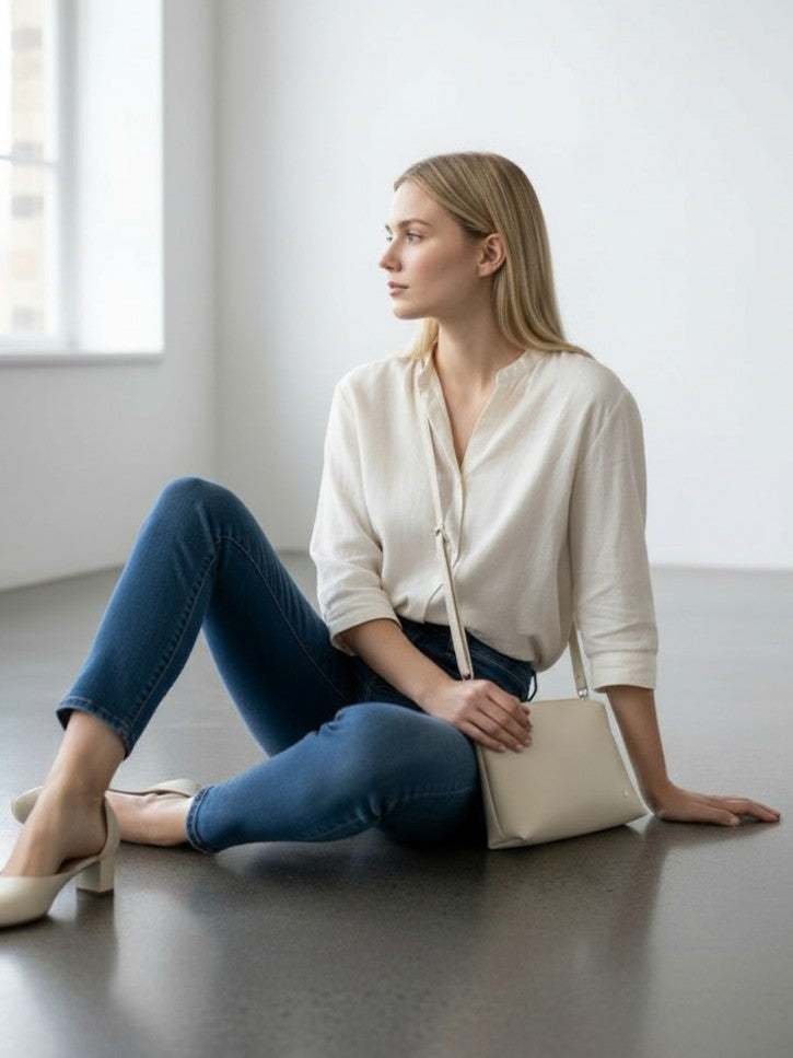 Bolso Cuba Negro Con Monedero - Negro y Beige