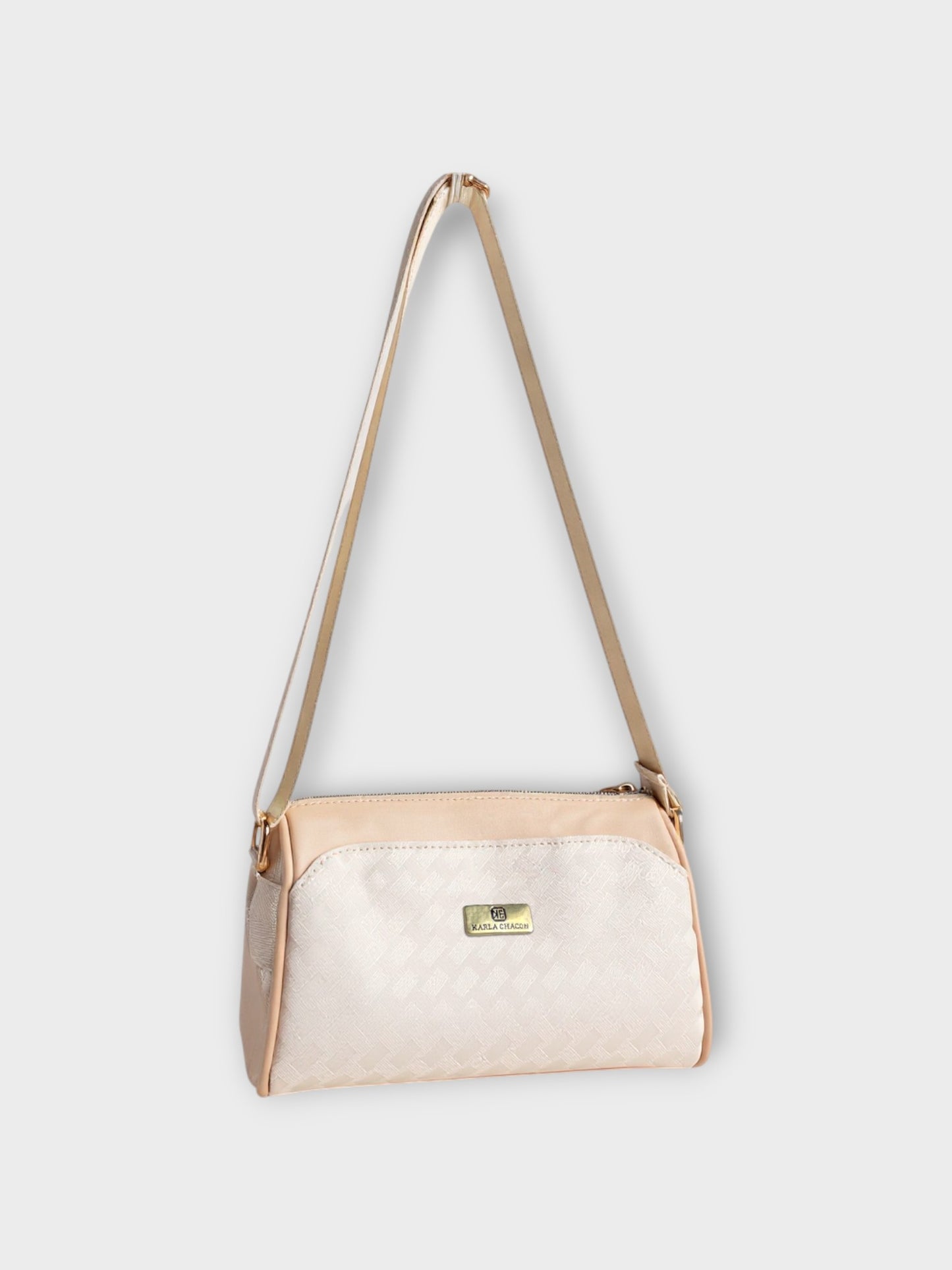 Bolso manos libres Dana Tres Compartimientos - Beige y Negro - Envío Gratis
