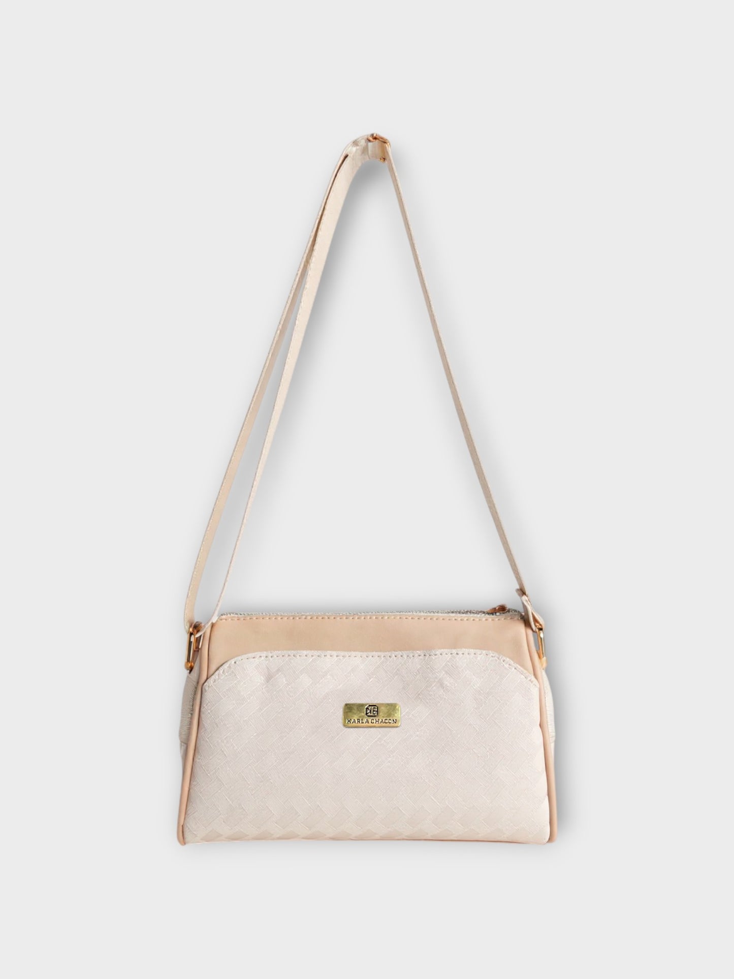 Bolso manos libres Dana Tres Compartimientos - Beige y Negro - Envío Gratis