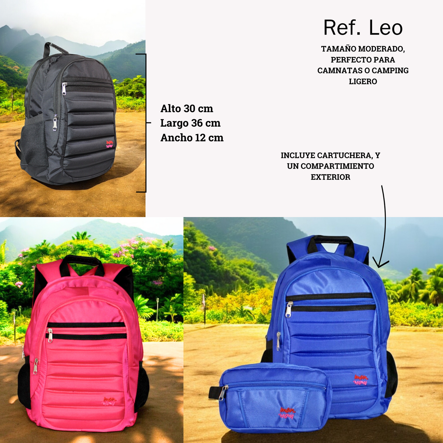 Morral Leo Azul Con Cartuchera