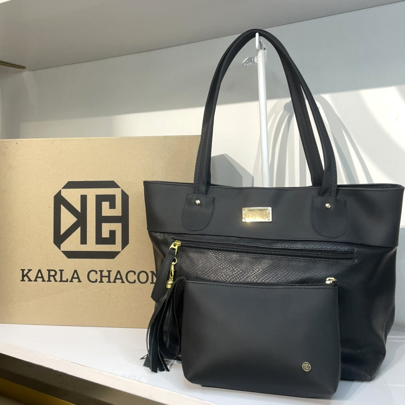 Cartera Luna Negro Con Accesorio