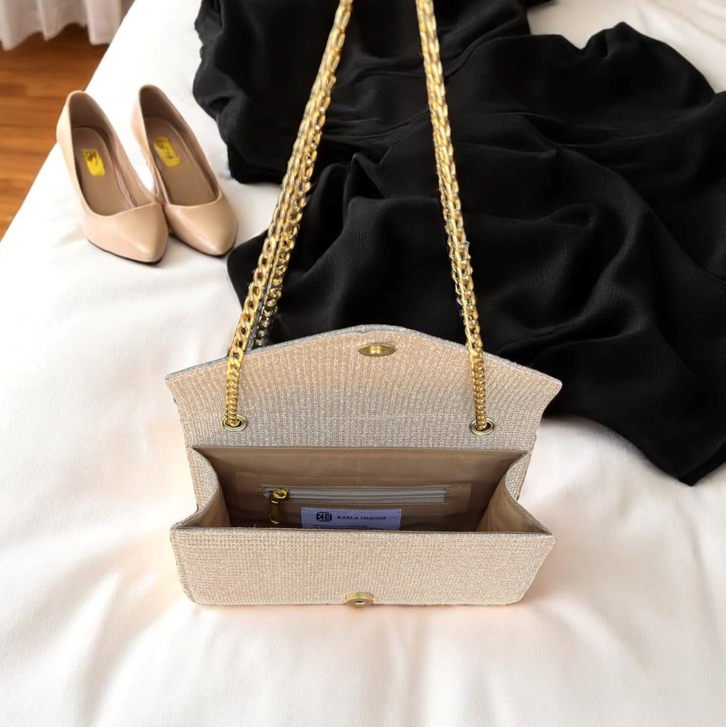 Bolso Clutch de Fiesta Maite Dorado