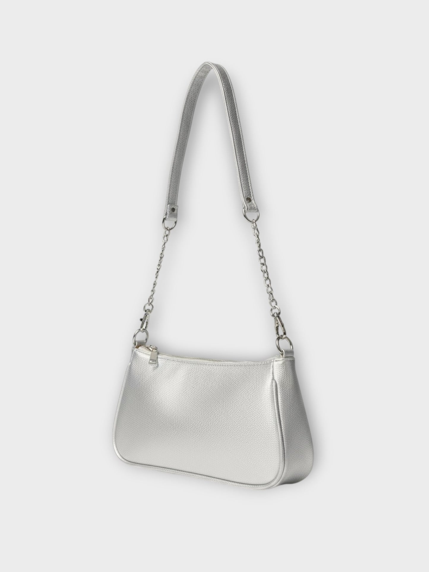 Bolso de Hombro Romy Plateado y Negro