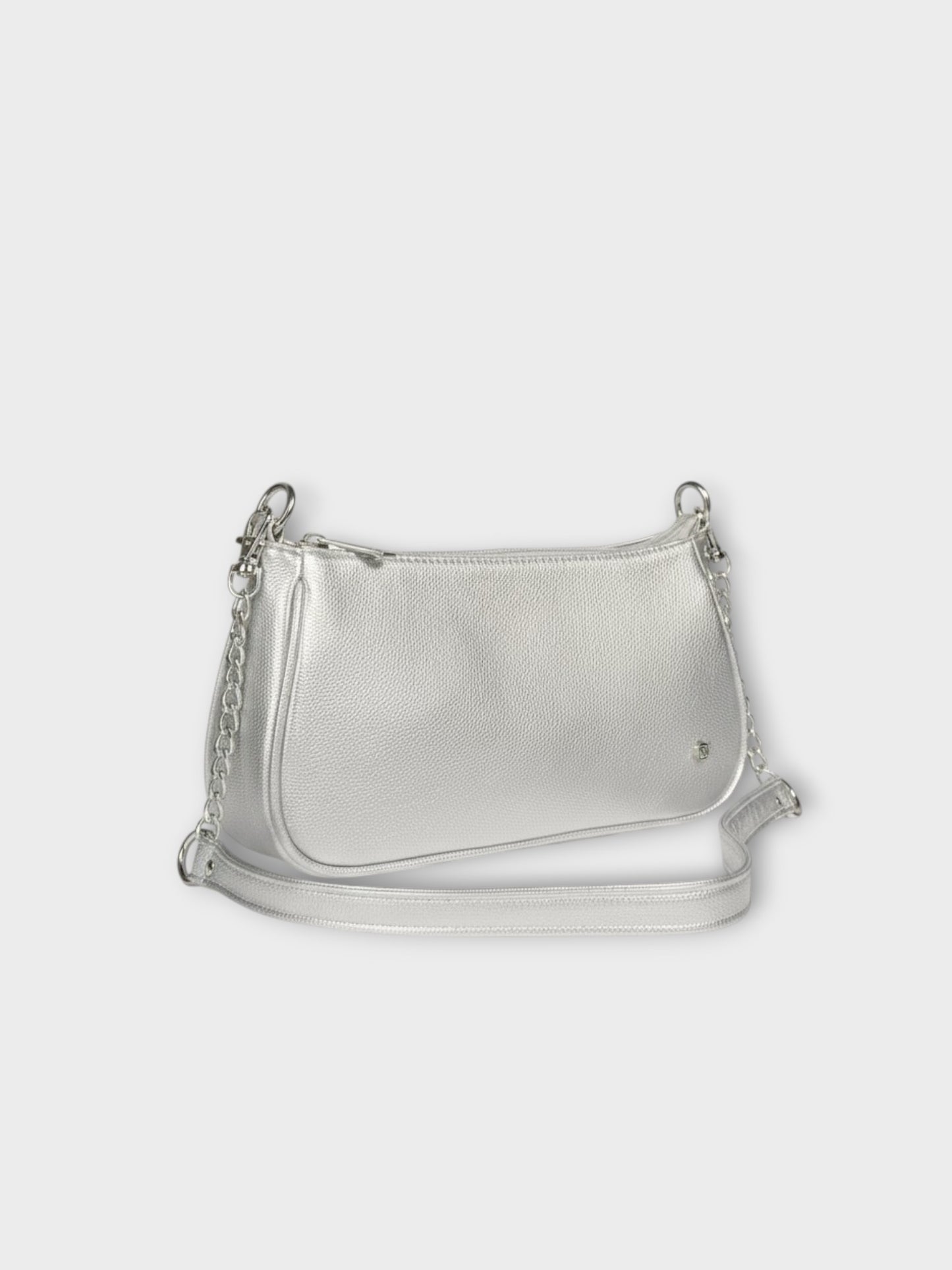 Bolso de Hombro Romy Plateado y Negro