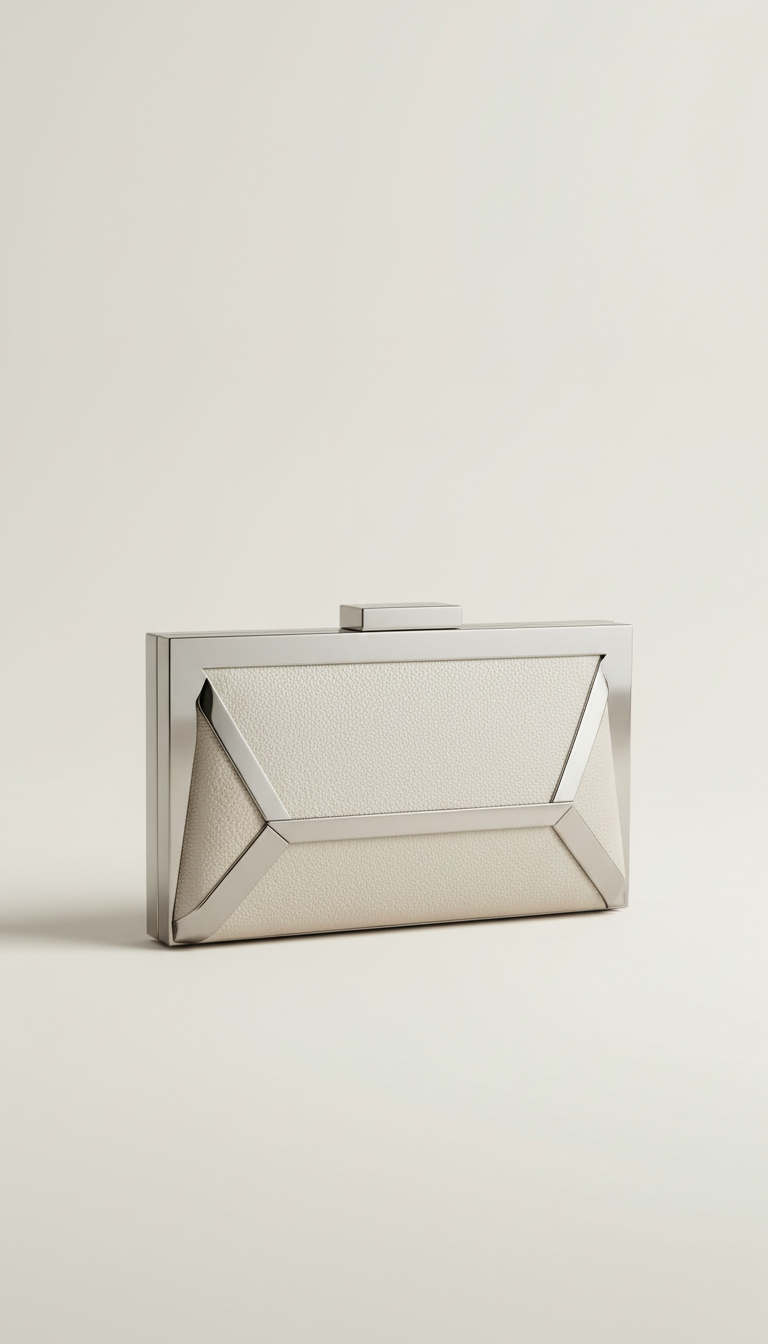 Clutch de mano con herrajes pulidos