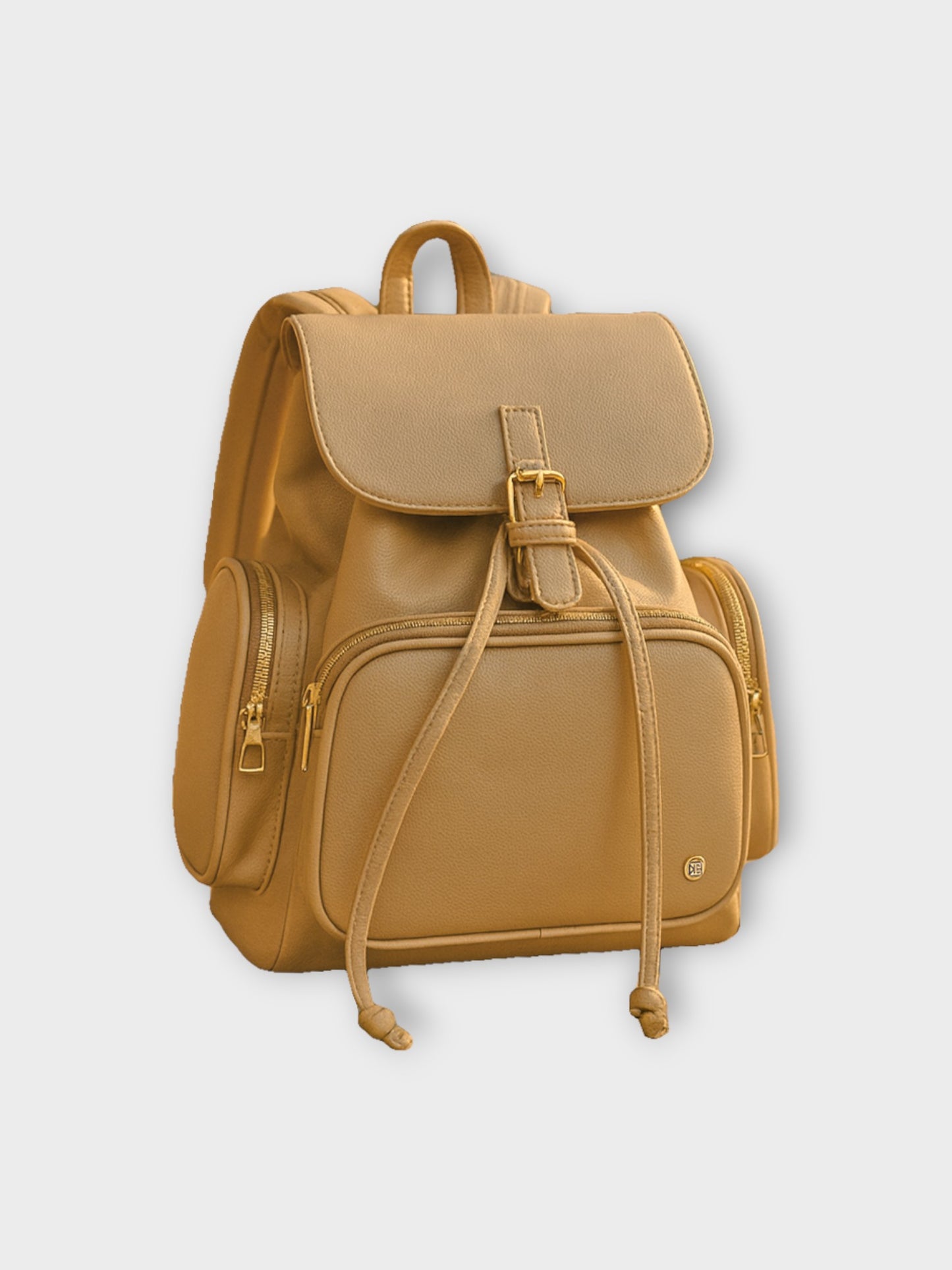 Morral casual para mujer con herrajes dorados y múltiples bolsillos - Negro, Beige y Arena