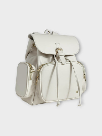 Morral casual para mujer con herrajes dorados y múltiples bolsillos - Negro, Beige y Arena