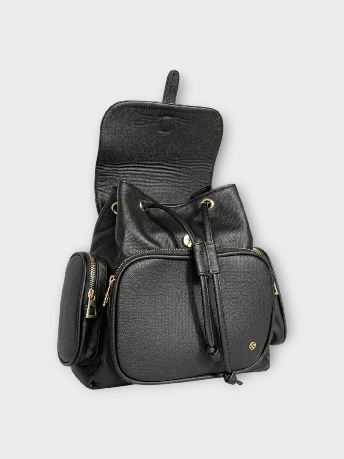 Morral casual para mujer con herrajes dorados y múltiples bolsillos - Negro, Beige y Arena