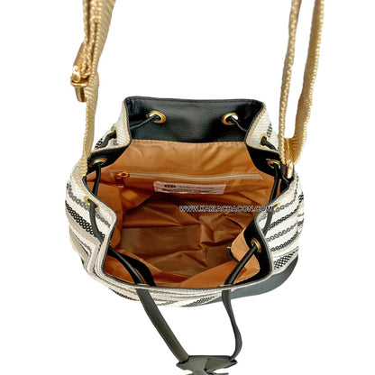 Bucket Bag Aria Miel, Negro, Beige, Azul y Vinotinto