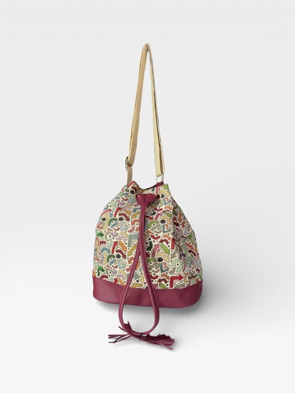 Bucket Bag Aria Miel, Negro, Beige, Azul y Vinotinto