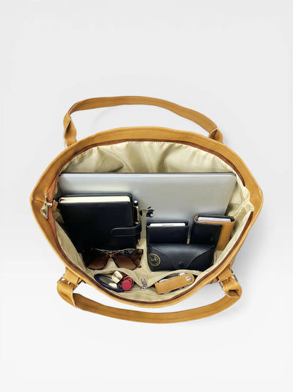 Bolso Cartera Tote con Cosmetiquera - Azul y Negro (Asia)