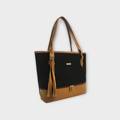 Cartera Bolso Tote Asia con Cosmetiquera - Azul y Negro