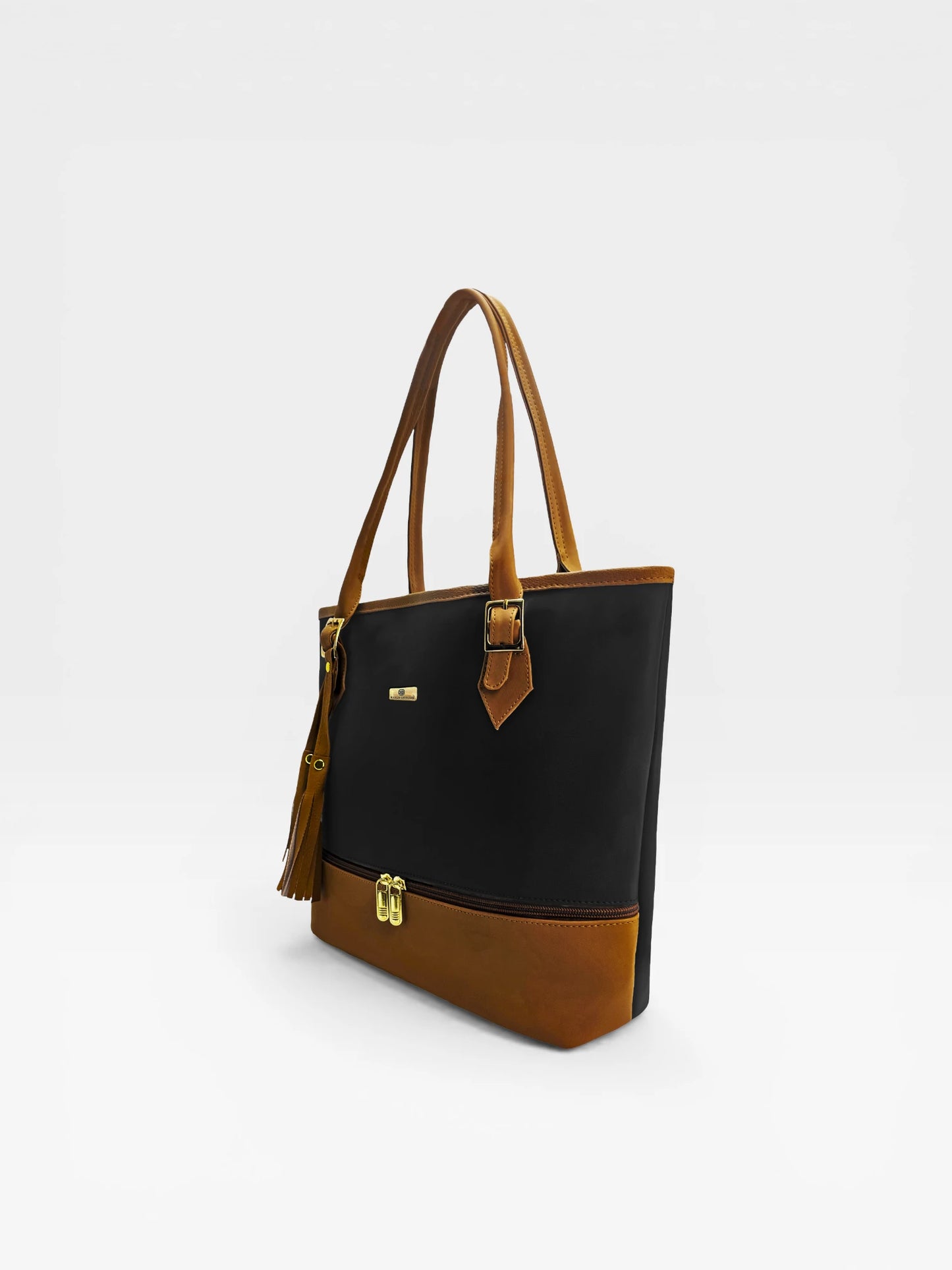 Bolso Cartera Tote con Cosmetiquera - Azul y Negro (Asia)