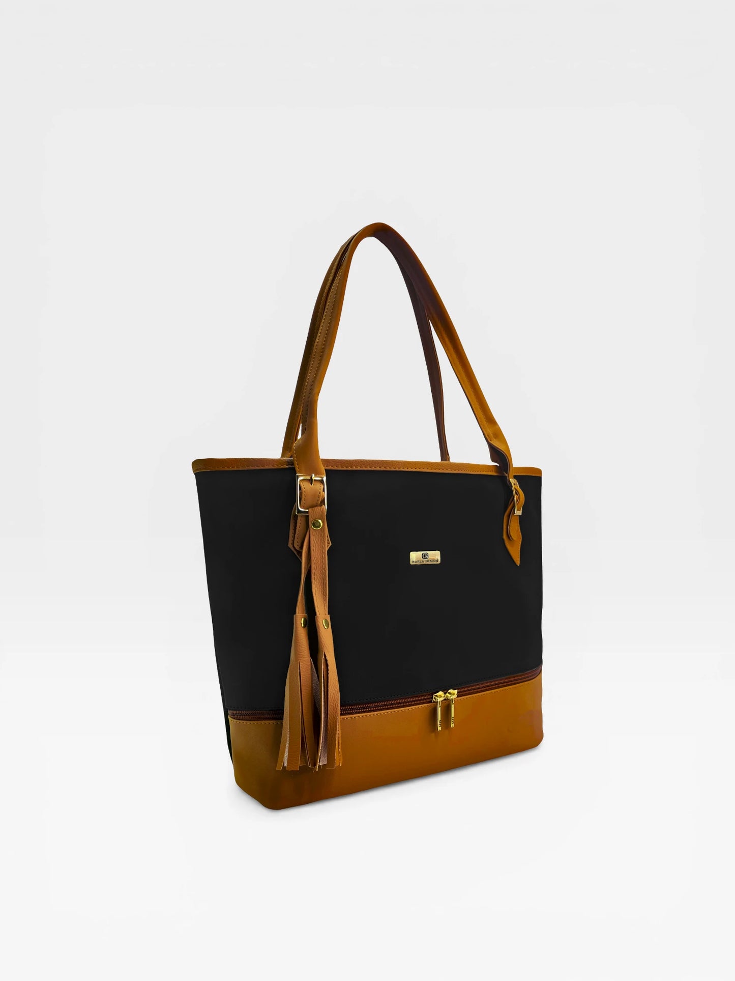 Bolso Cartera Tote con Cosmetiquera - Azul y Negro (Asia)
