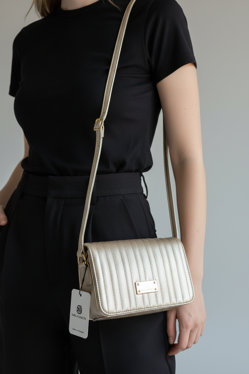 Bolso Baru Manos Libres - Dorado, Plateado y Negro