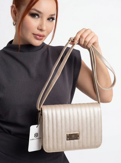 Bolso Bandolera Manos Libres - Dorado, Plateado y Negro (Baru)
