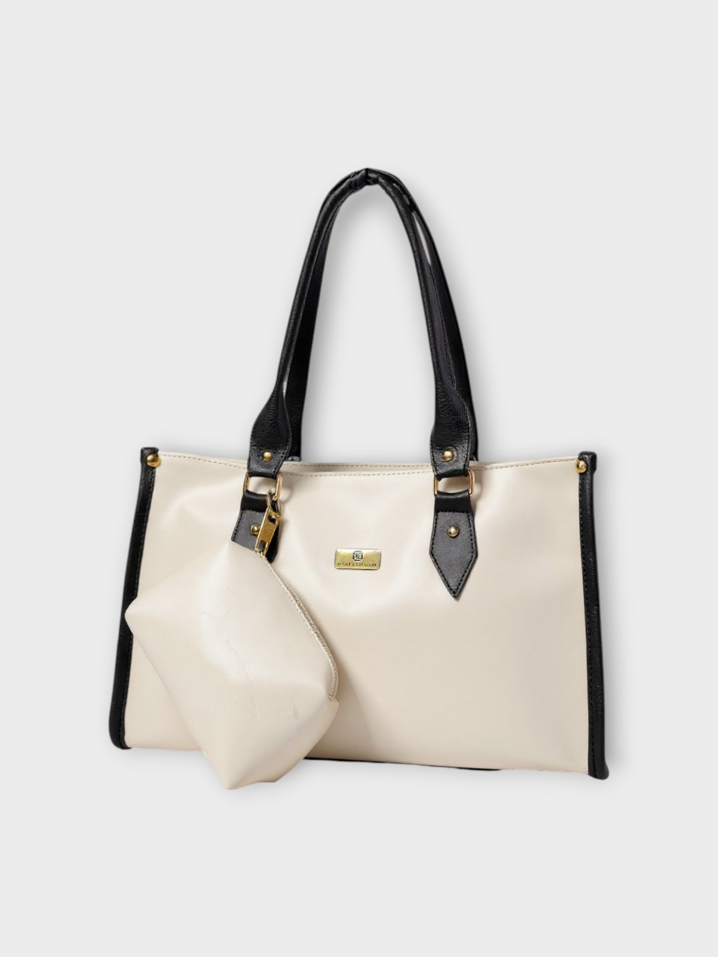 Bolso Cloe con Monedero y Correa Ajustable - Colores Beige y Negro