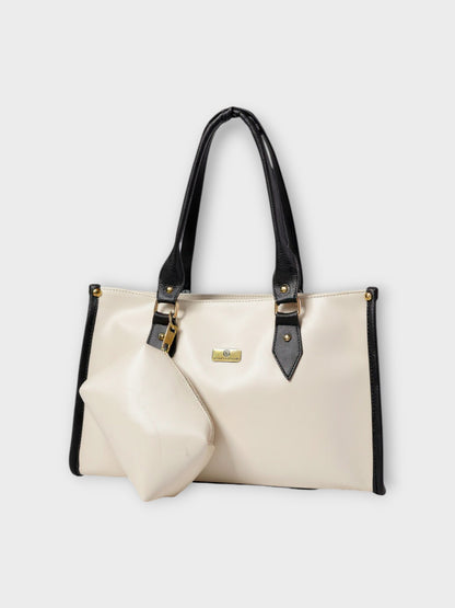 Bolso Cloe con Monedero y Correa Ajustable - Colores Beige y Negro