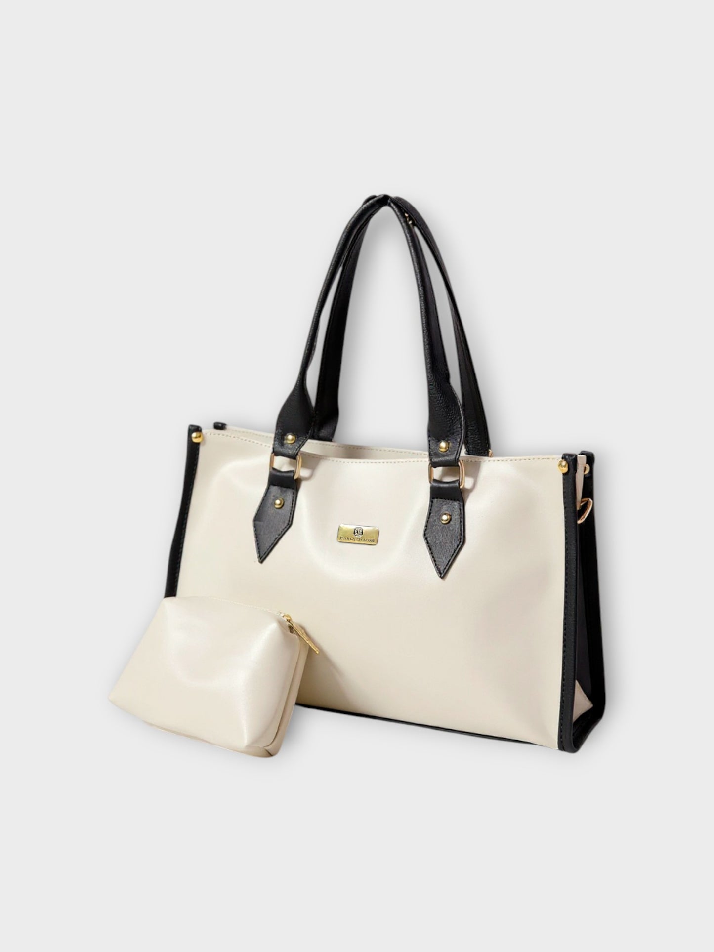 Bolso Cloe con Monedero y Correa Ajustable - Colores Beige y Negro