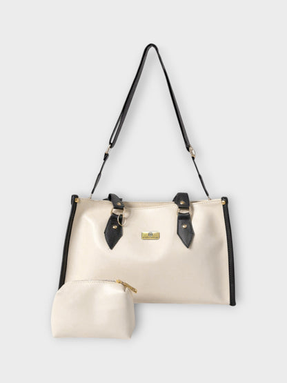 Bolso Cloe con Monedero y Correa Ajustable - Colores Beige y Negro