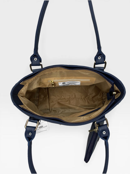 Bolso Cartera Tote con Monedero Azul (Crez)