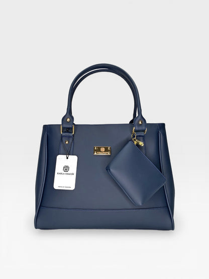 Bolso Cartera Tote con Monedero Azul (Crez)