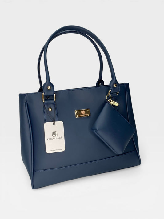 Bolso Cartera Tote con Monedero Azul (Crez)