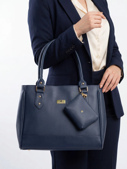 Bolso Cartera Tote con Monedero Azul (Crez)