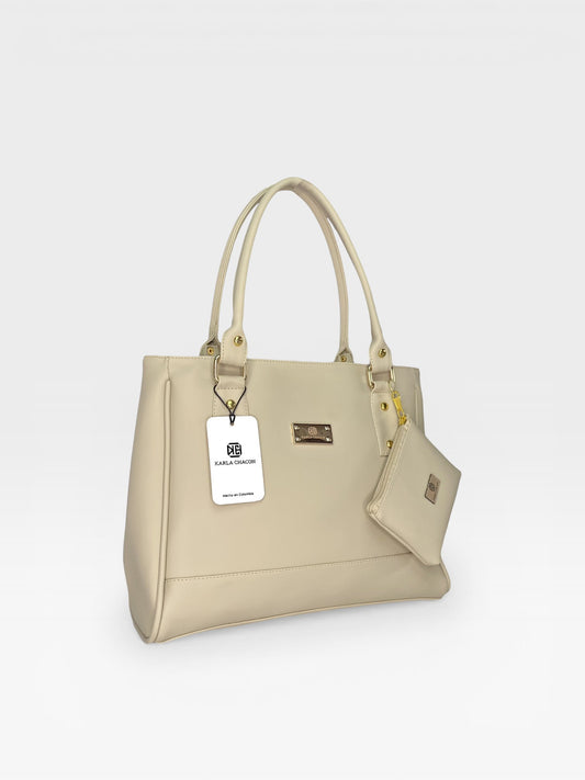 Cartera Crez Beige con Accesorio