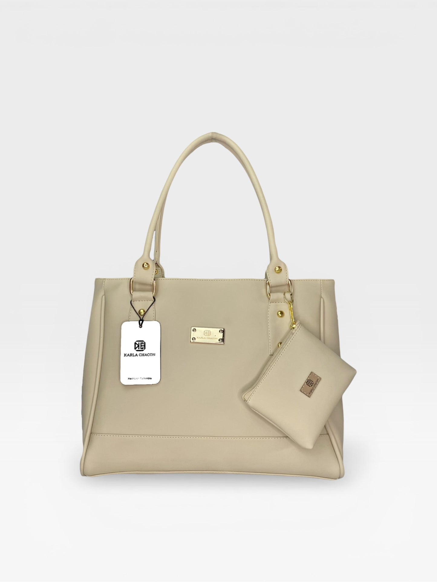 Bolso Cartera Tote con Monedero Beige (Crez)