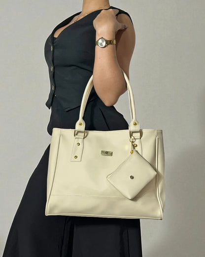 Bolso Cartera Tote con Monedero Beige (Crez)