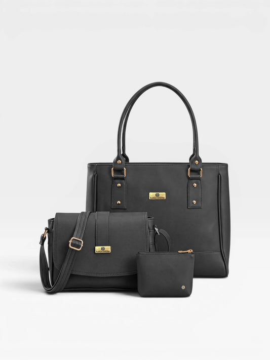 Set de tres piezas Combo Bolso Tote + Manos libres  + Monedero (Crez-Lady)