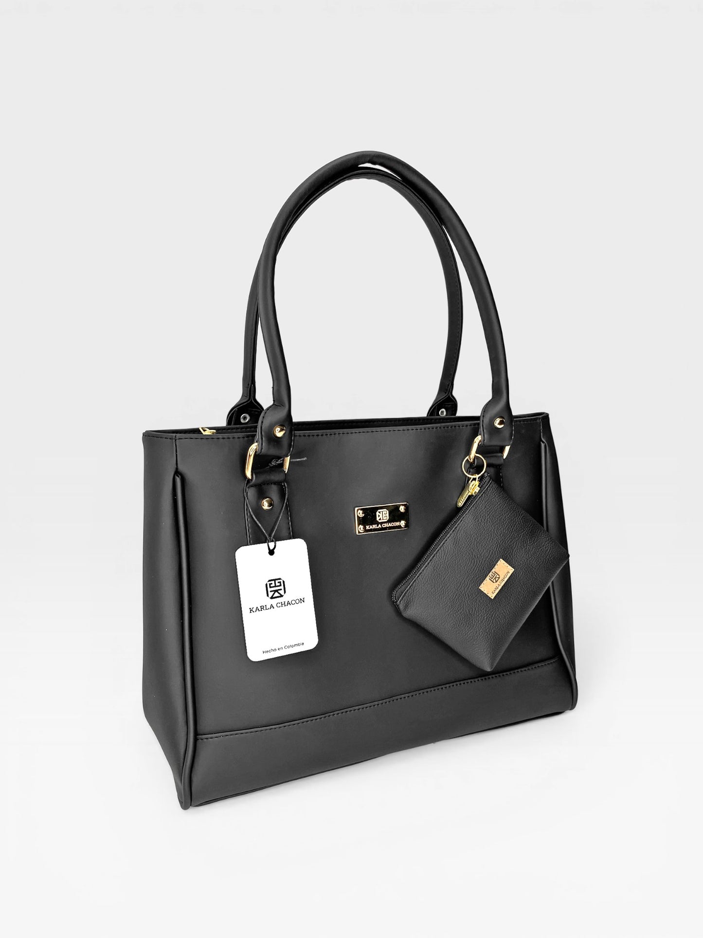 Bolso Cartera Tote con Monedero Negro (Crez)