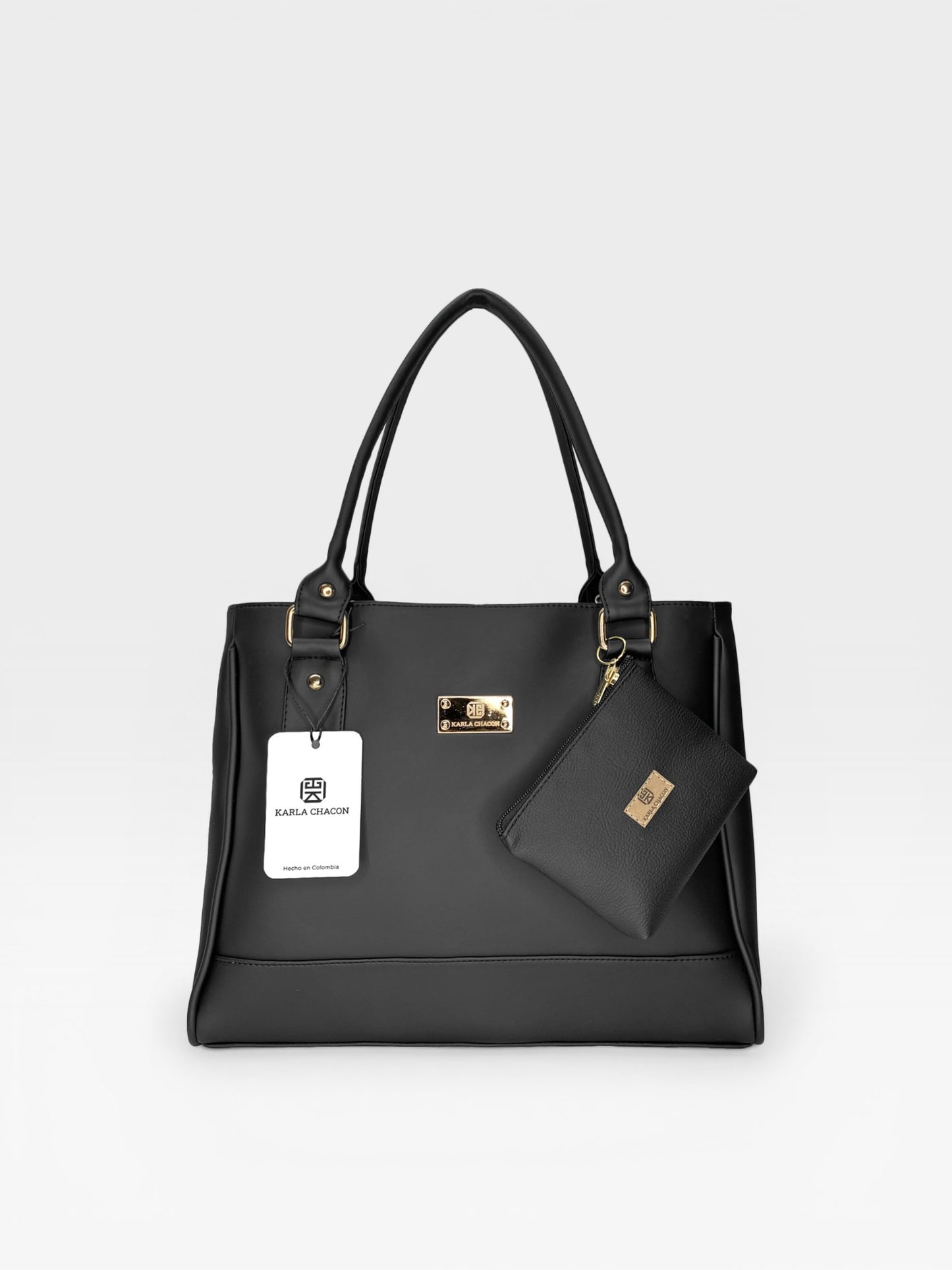 Bolso Cartera Tote con Monedero Negro (Crez)