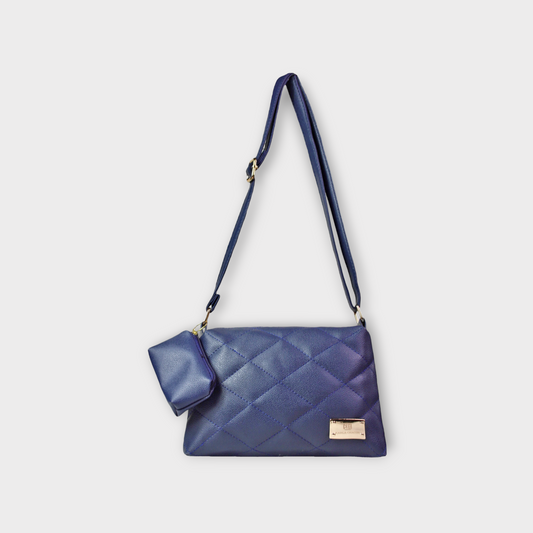Bolso Cuba Azul Con Monedero