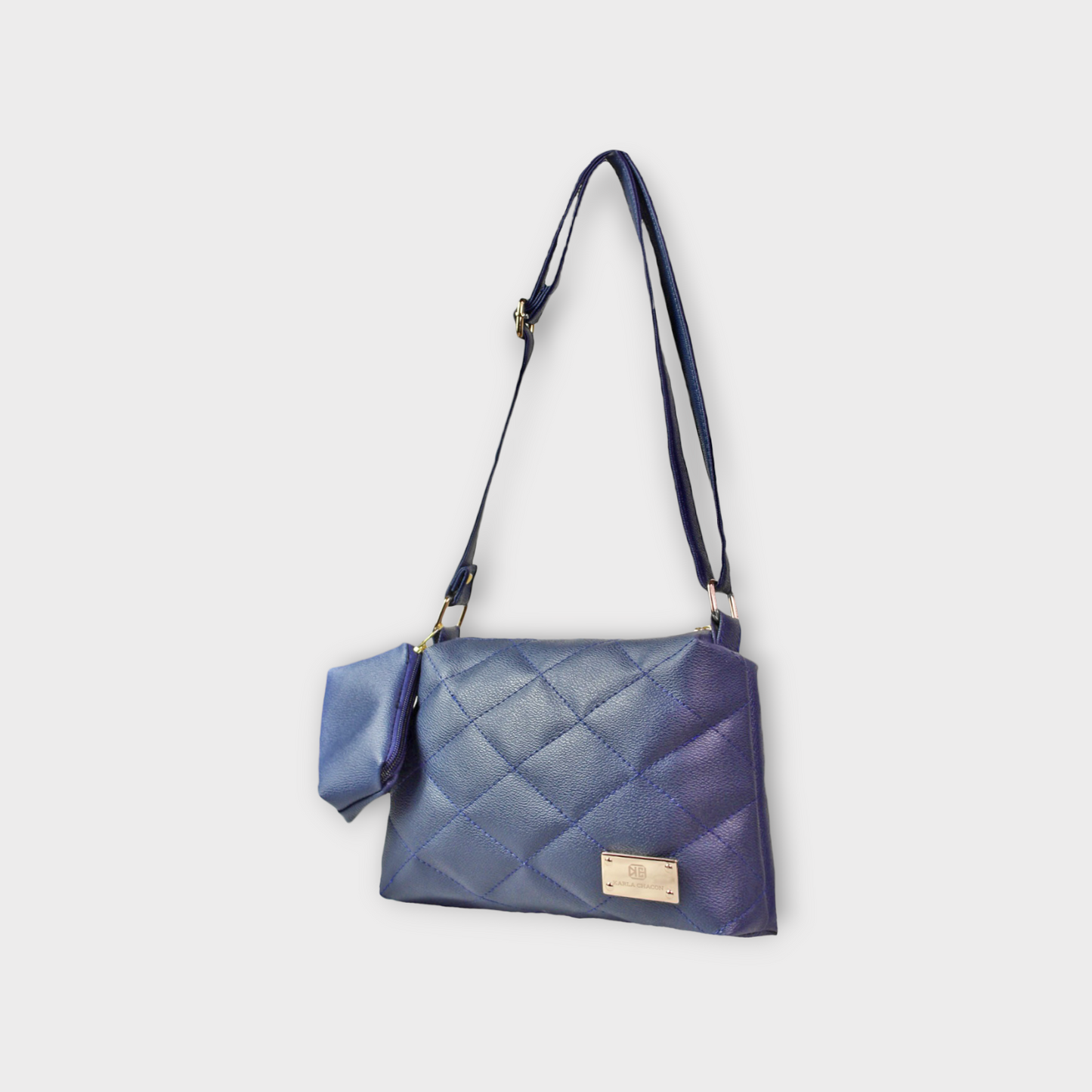 Bolso Cuba Azul Con Monedero