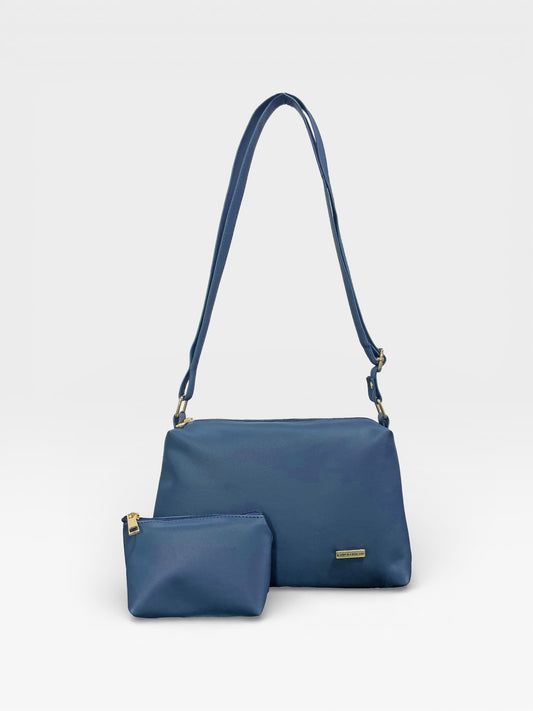 Bolso Cuba Con Monedero - Negro, Azul, Beige y Miel
