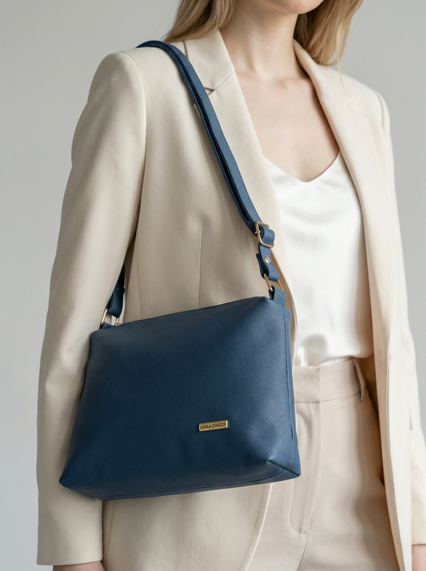 Bolso Cuba Con Monedero - Negro, Azul, Beige y Miel