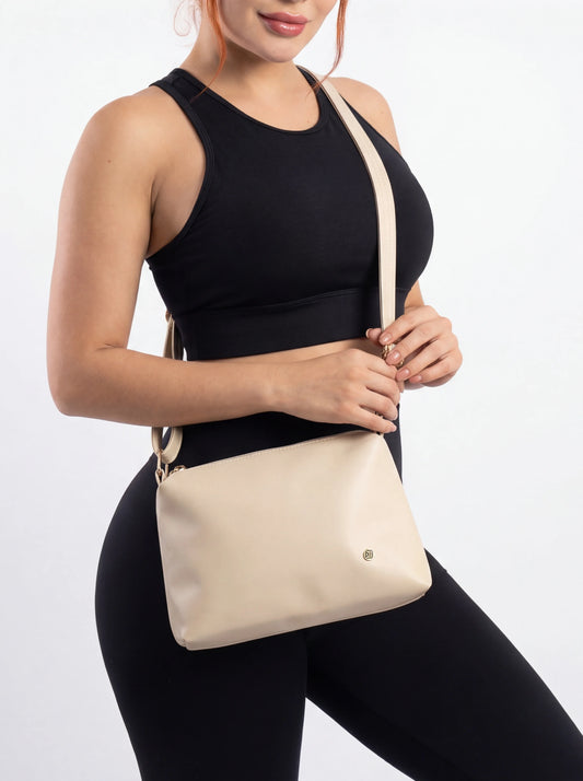 Bolso Bandolera Con Monedero - Negro, Azul, Beige y Miel (Cuba)