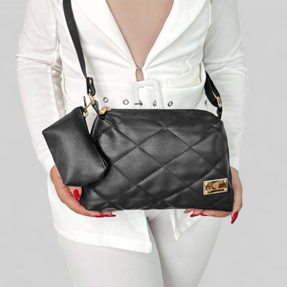 Bolso Cuba Negro Con Monedero