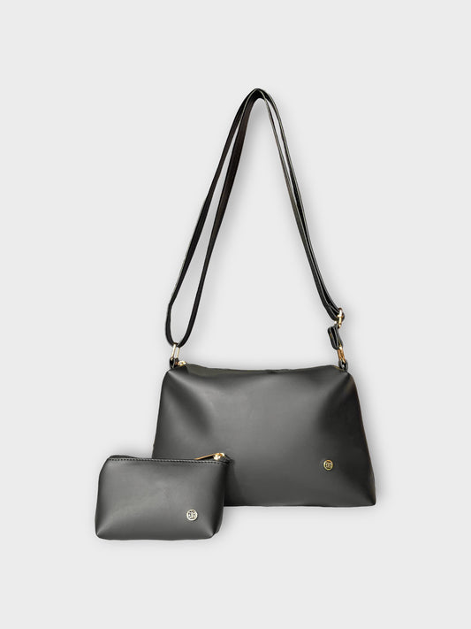 Bolso Cuba Negro Con Monedero - Negro y Beige