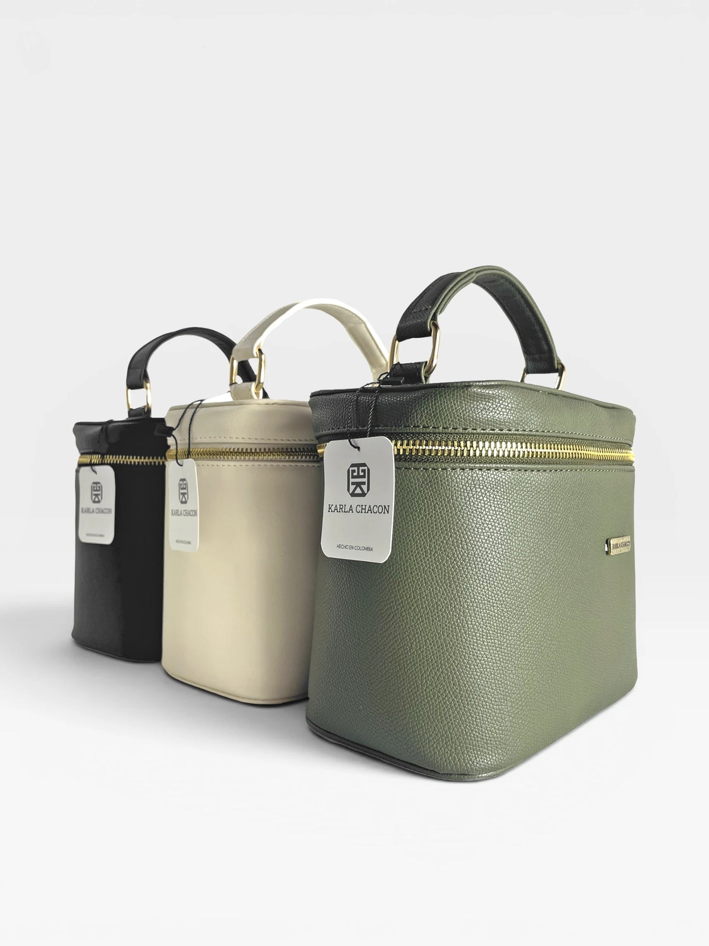 Bolso Doble Función Box Estructurado - Negro, Crema, Verde Oliva (Diva)