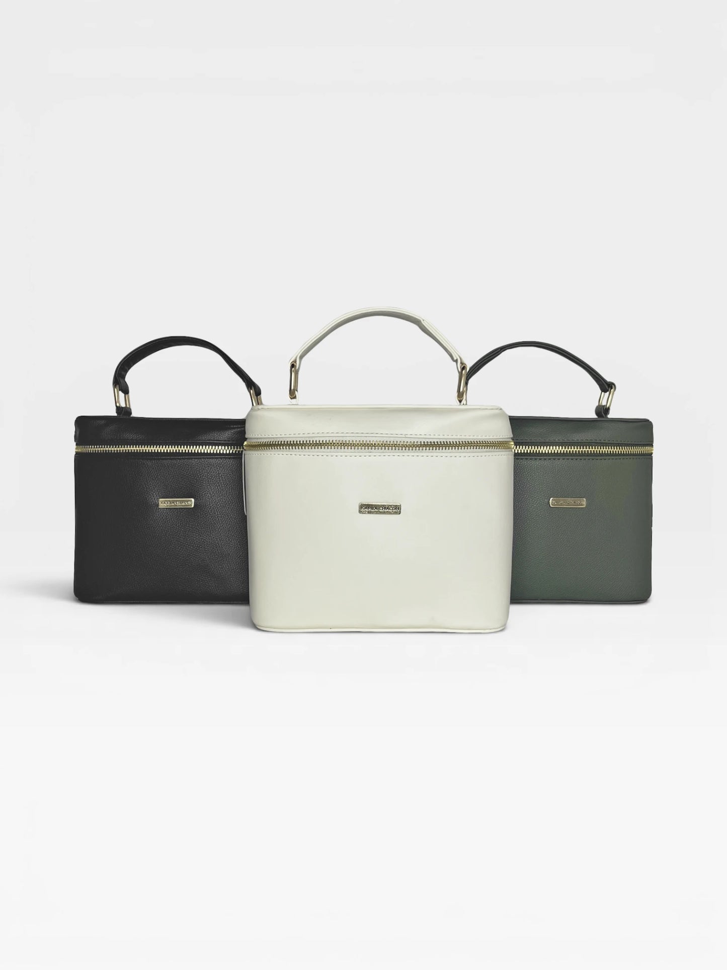 Bolso Doble Función Box Estructurado - Negro, Crema, Verde Oliva (Diva)