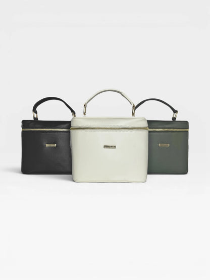 Bolso Doble Función Box Estructurado - Negro, Crema, Verde Oliva (Diva)