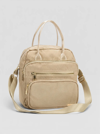 Bolso Multifunción Deportivo en Lona - Negro y Beige (Elen)