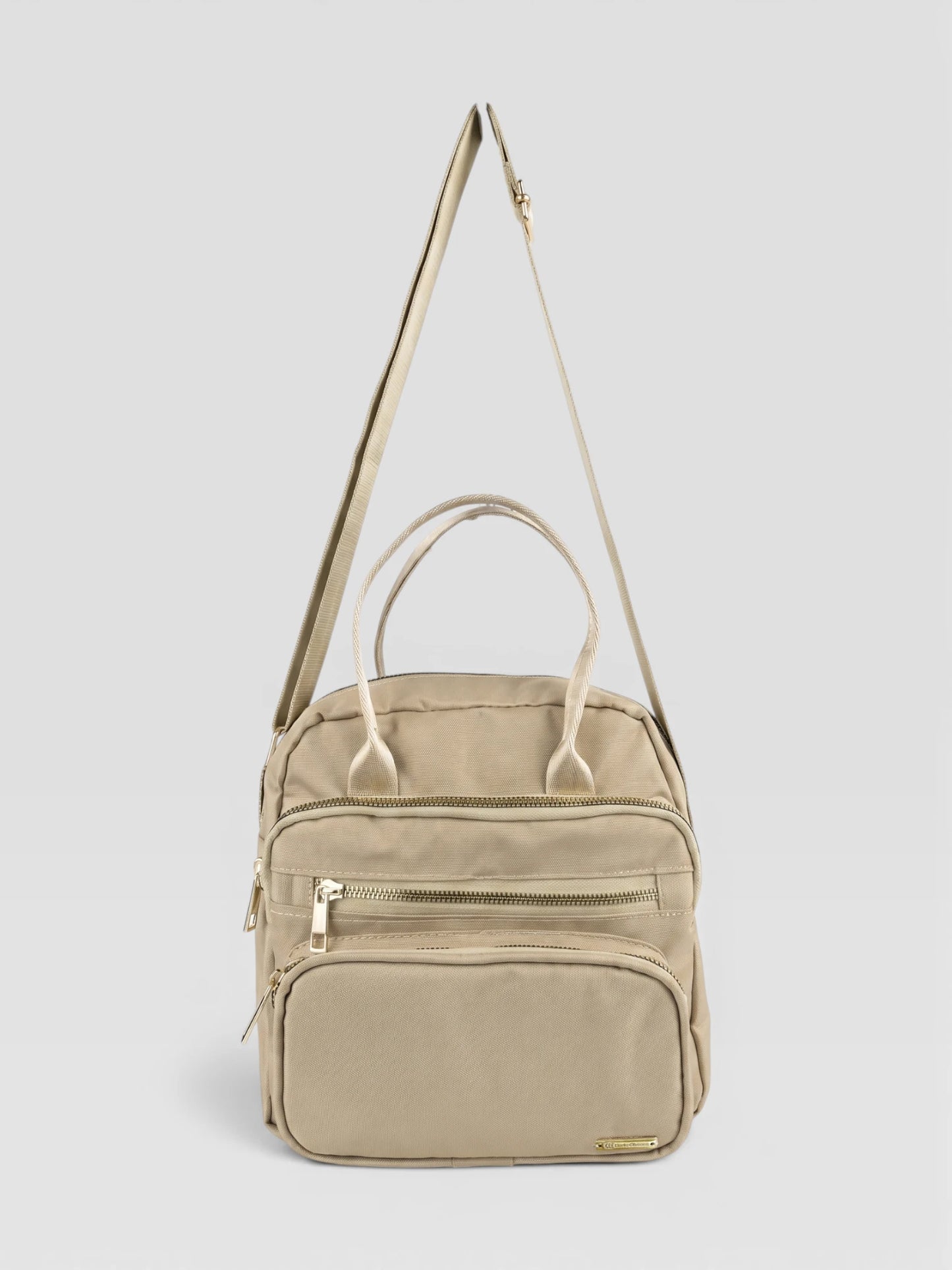 Bolso Multifunción Deportivo en Lona - Negro y Beige (Elen)